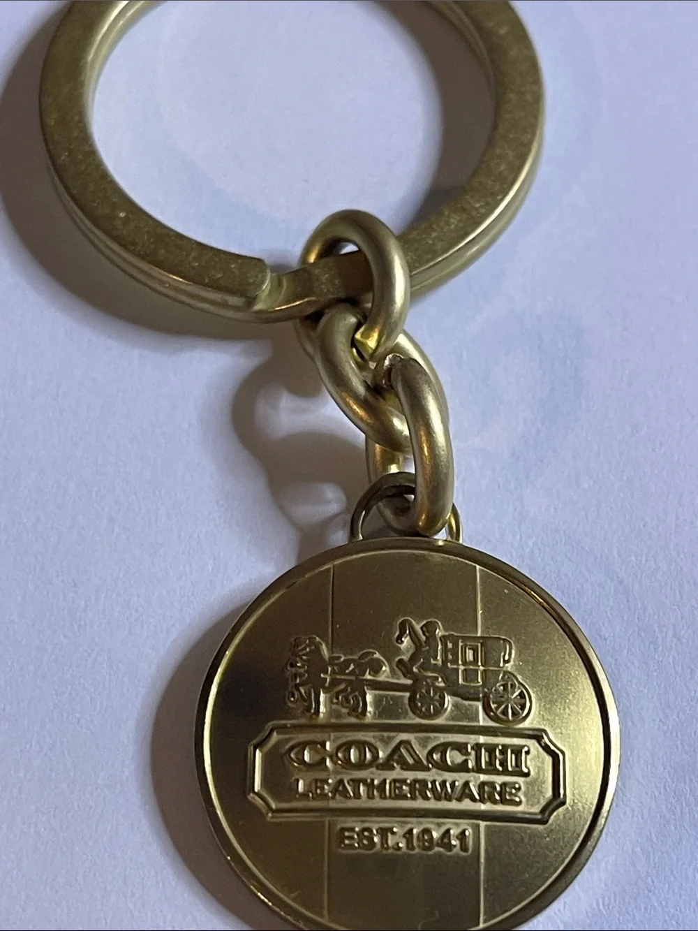 Coach Gold-tone Round Logo Keyring and Coach Pen